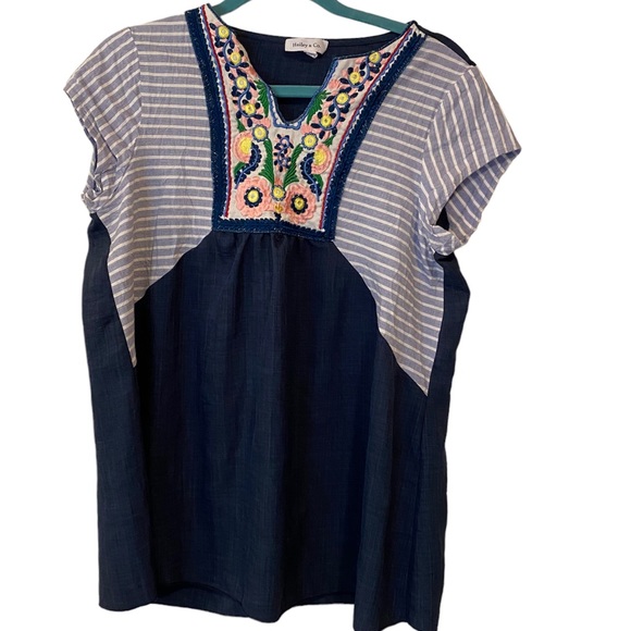 Hailey & Co. embroidered top, sz L - Picture 1 of 5